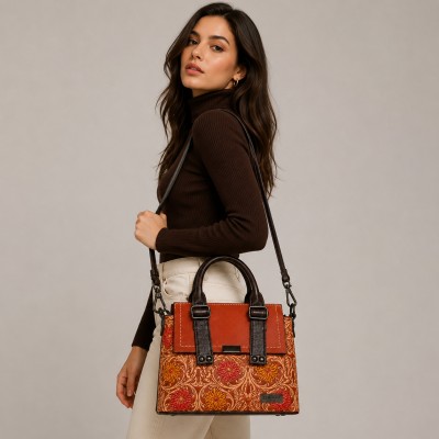 Double Handle Leather Bag 23x29x11,5 cm ARABESCO