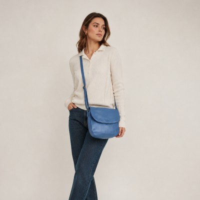Leather flap bag 23x28x5 cm CORDE