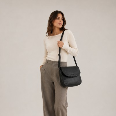 Leather flap bag 23x28x5 cm CORDE
