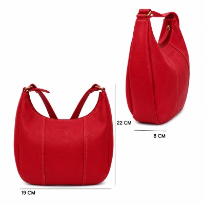 Leather bag with zipper 22x19x8 cm MINE