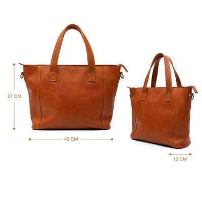 Leather bag with zipper and double handle 27x40x12 cm YOURS