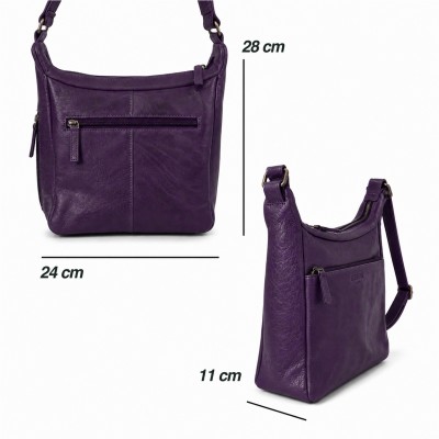 Leather crossbody bag 28x24x11 cm MISTIK