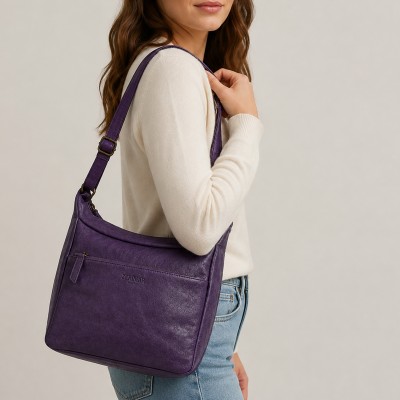Leather crossbody bag 28x24x11 cm MISTIK
