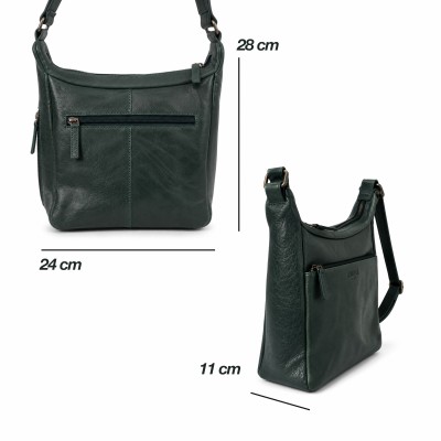 Leather crossbody bag 28x24x11 cm MISTIK