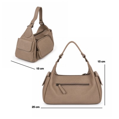 Double-handle leather bag 25x15x15 cm EXPLORER