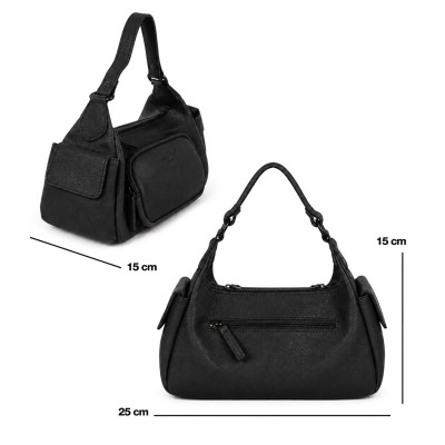 Double-handle leather bag 25x15x15 cm EXPLORER