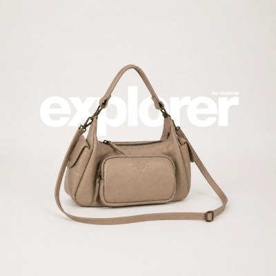 Double-handle leather bag 25x15x15 cm EXPLORER