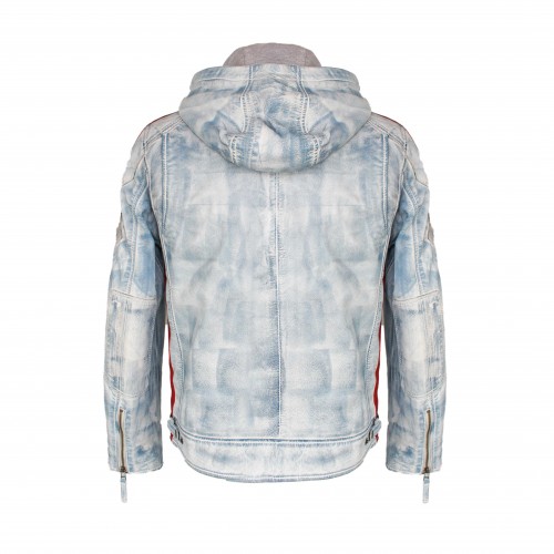 Leather jacket with patches BOLLWO