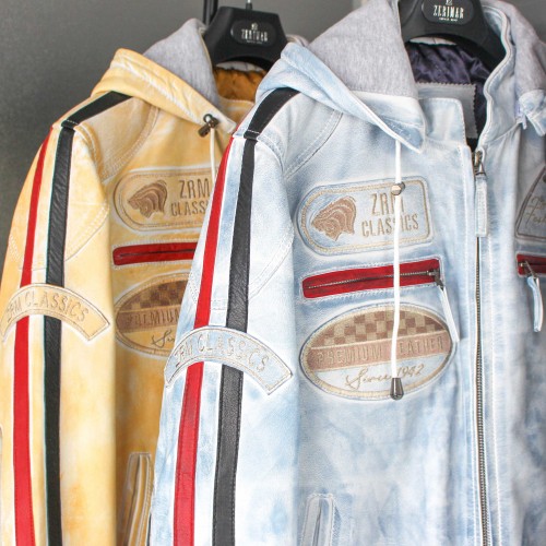 Leather jacket with patches BOLLWO