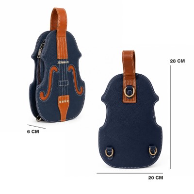 Multiway Violin Leather Bag with Double Handles 28x20x5 cm