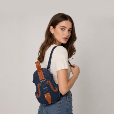 Multiway Violin Leather Bag with Double Handles 28x20x5 cm