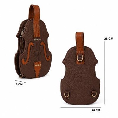 Multiway Violin Leather Bag with Double Handles 28x20x5 cm