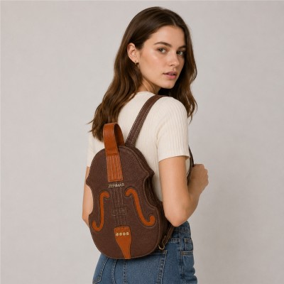 Multiway Violin Leather Bag with Double Handles 28x20x5 cm