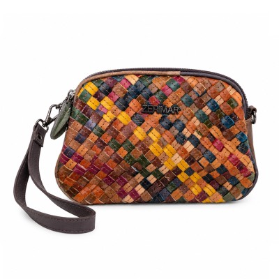Leather Bag with Double Handles 22x15x7 cm Model TRENZA