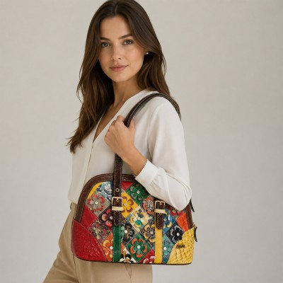 Leather Bag with Double Handles 33x24x15 cm COLORADE