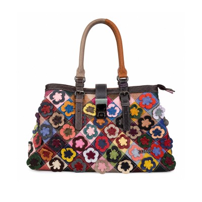 Leather Bag with Double Handles 38x24x16 cm BAGEI