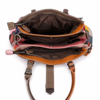 Leather Bag with Double Handles 38x24x16 cm BAGEI