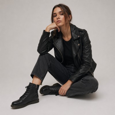 Military style boots with zipper DOCTER model