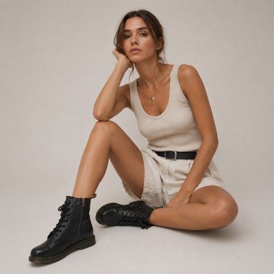 Military style boots with zipper DOCTER model