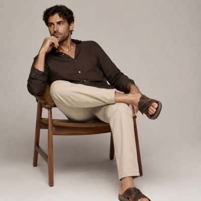 Open leather sandal model CAPRIOS