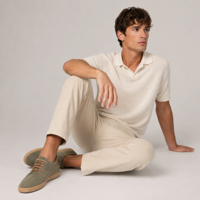 Leather sneakers with laces model COCON
