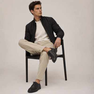 JR model lace-up leather shoes