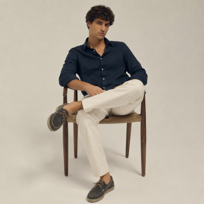 Split leather shoes with laces model CALIFORNIA