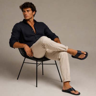 Flip-flops made of ULISES model leather