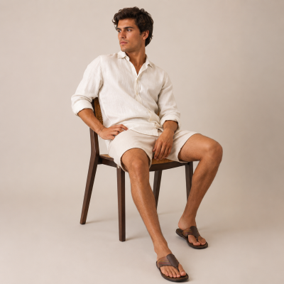 AQUINO model leather flip flops