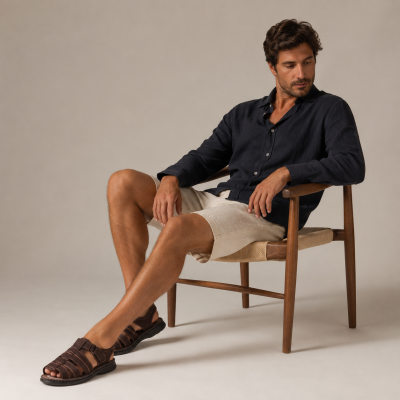 Trekking leather velcro closure sandals for men Zerimar - 4