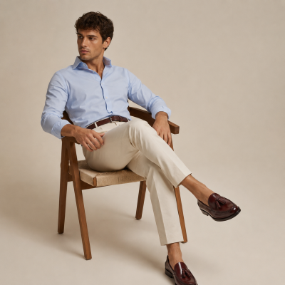 Men's loafers with tassels and leather sole