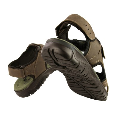 STONE leather sandals with velcro closure