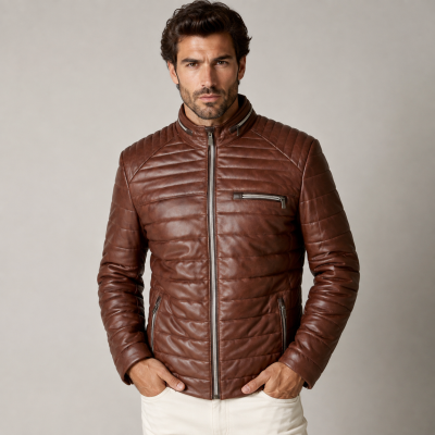 BLUEBERRY quilted leather jacket
