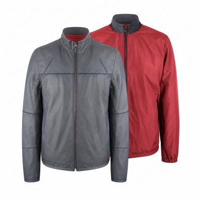 Two-tone reversible leather jacket BLAGRAN