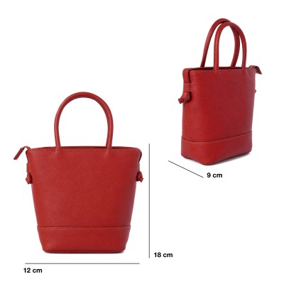 Mini leather bag with double handles 18x12x9 cm HAMPER