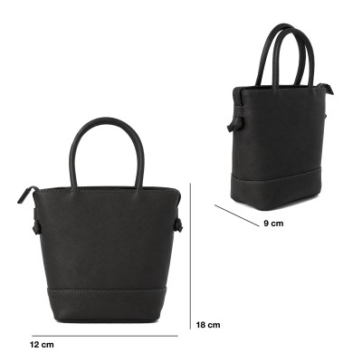 Mini leather bag with double handles 18x12x9 cm HAMPER