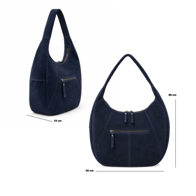 Boho suede shoulder bag 40x28x12 cm