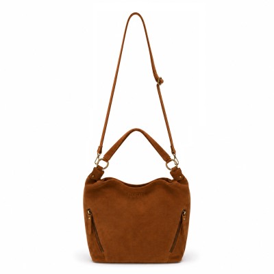 Suede bag with double handles 33x24x11 cm POVE