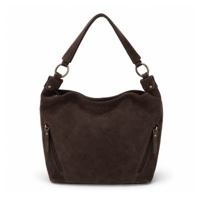 Suede bag with double handles 33x24x11 cm POVE