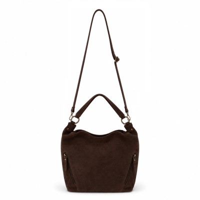 Suede bag with double handles 33x24x11 cm POVE