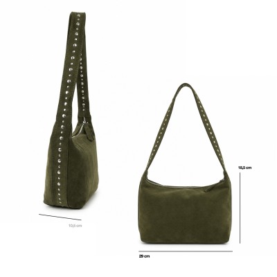 Suede bag with studs 29x18,5x10,5 cm PEPA