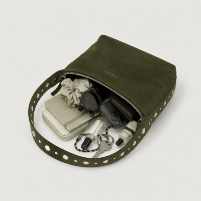 Suede bag with studs 29x18,5x10,5 cm PEPA