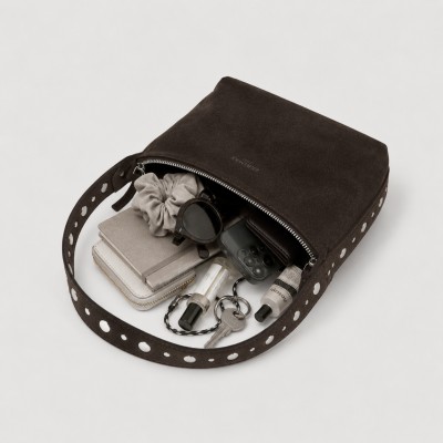 Suede bag with studs 29x18,5x10,5 cm PEPA