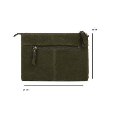 Suede crossbody bag with handle 27x18 cm ONZA