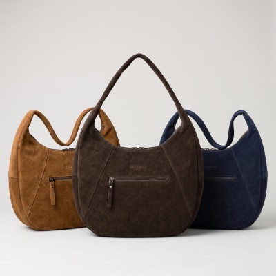 Boho suede shoulder bag 40x28x12 cm