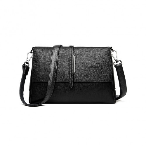 Engraved leather bag with double handle 25x17x13 cm ABRIL