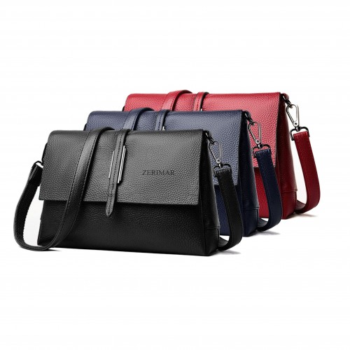 Engraved leather bag with double handle 25x17x13 cm ABRIL