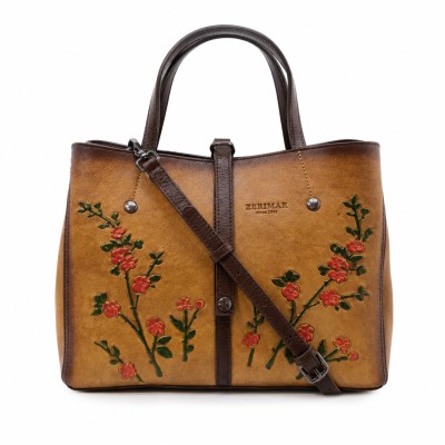 Leather handbag with double handles 24x30x13 cm FIORI