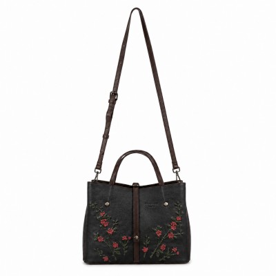 Leather handbag with double handles 24x30x13 cm FIORI