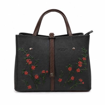 Leather handbag with double handles 24x30x13 cm FIORI